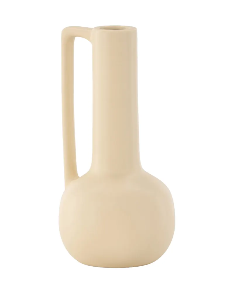 Allis Vase aus Steinzeug mit Kugelbauch, langem Hals und Henkel in Gelb, Ansicht 11