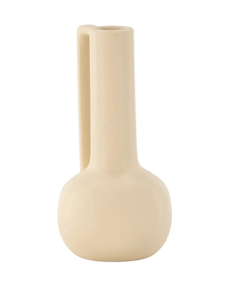 Allis Vase aus Steinzeug mit Kugelbauch, langem Hals und Henkel in Gelb, Ansicht 12