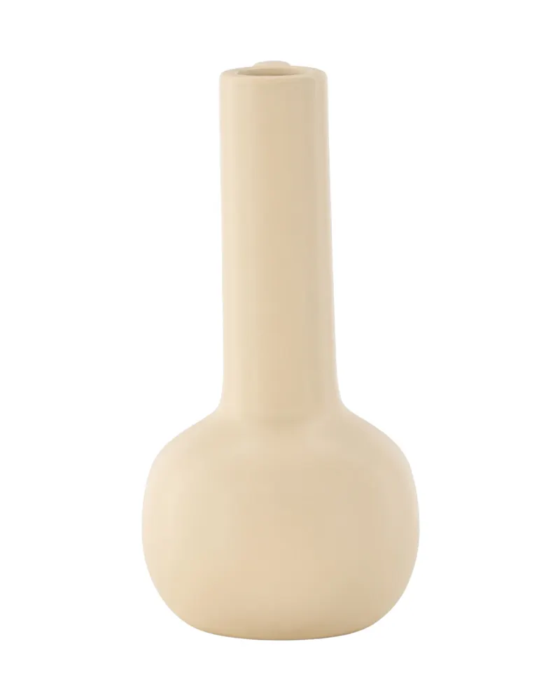 Allis Vase aus Steinzeug mit Kugelbauch, langem Hals und Henkel in Gelb, Ansicht 4