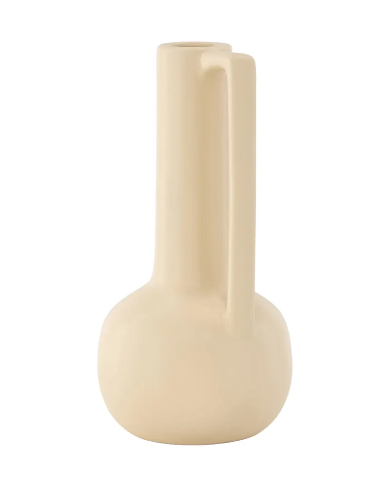 Allis Vase aus Steinzeug mit Kugelbauch, langem Hals und Henkel in Gelb, Ansicht 6