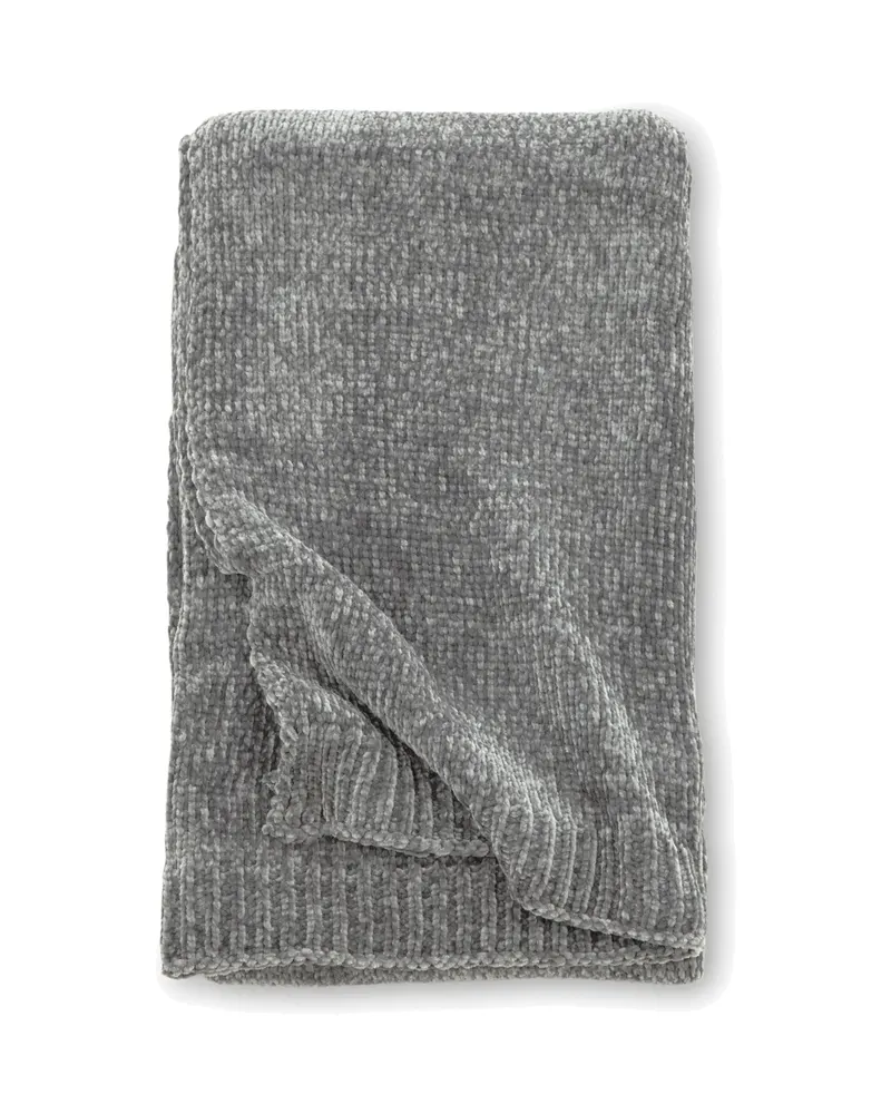 Ally Kuscheldecke aus Chenille in Dunkelgrau, Ansicht 4