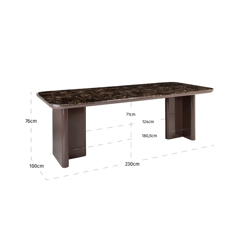 Esstisch Almundi 230 cm in Schokoladenbraun von Richmond Interiors, Maßzeichnung 7