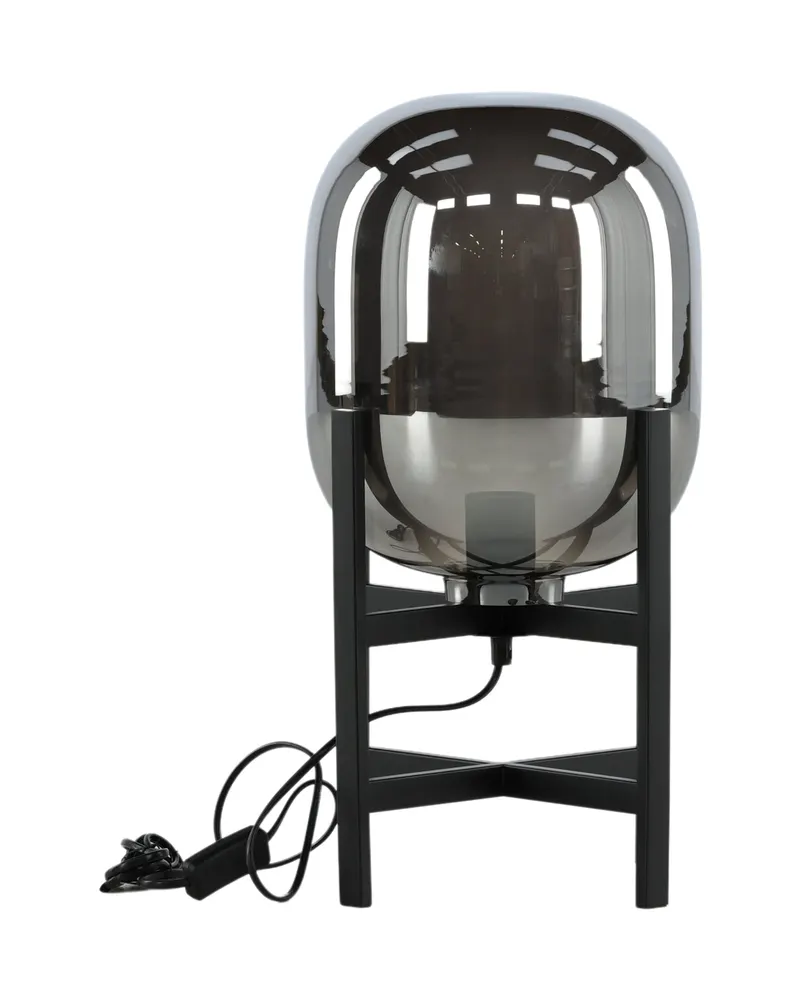 Altair Tischlampe mit Spiegeleffekt-Schirm auf Stahlgestell, Schwarz