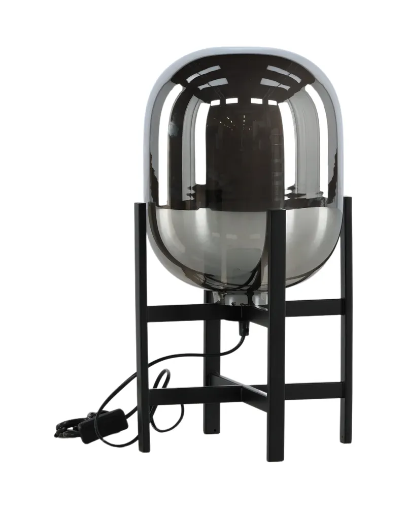 Altair Tischlampe mit Spiegeleffekt-Schirm auf Stahlgestell, Ansicht 2
