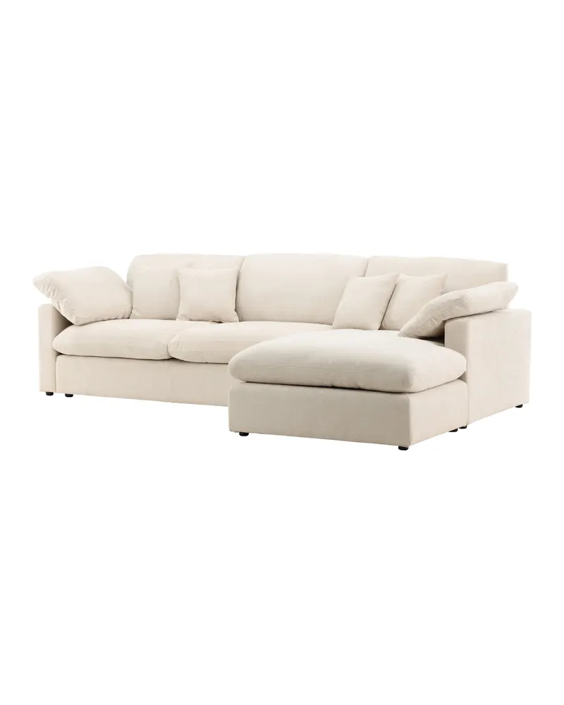 Amalfi Ecksofa mit Recamiere in Beige, Ansicht 6