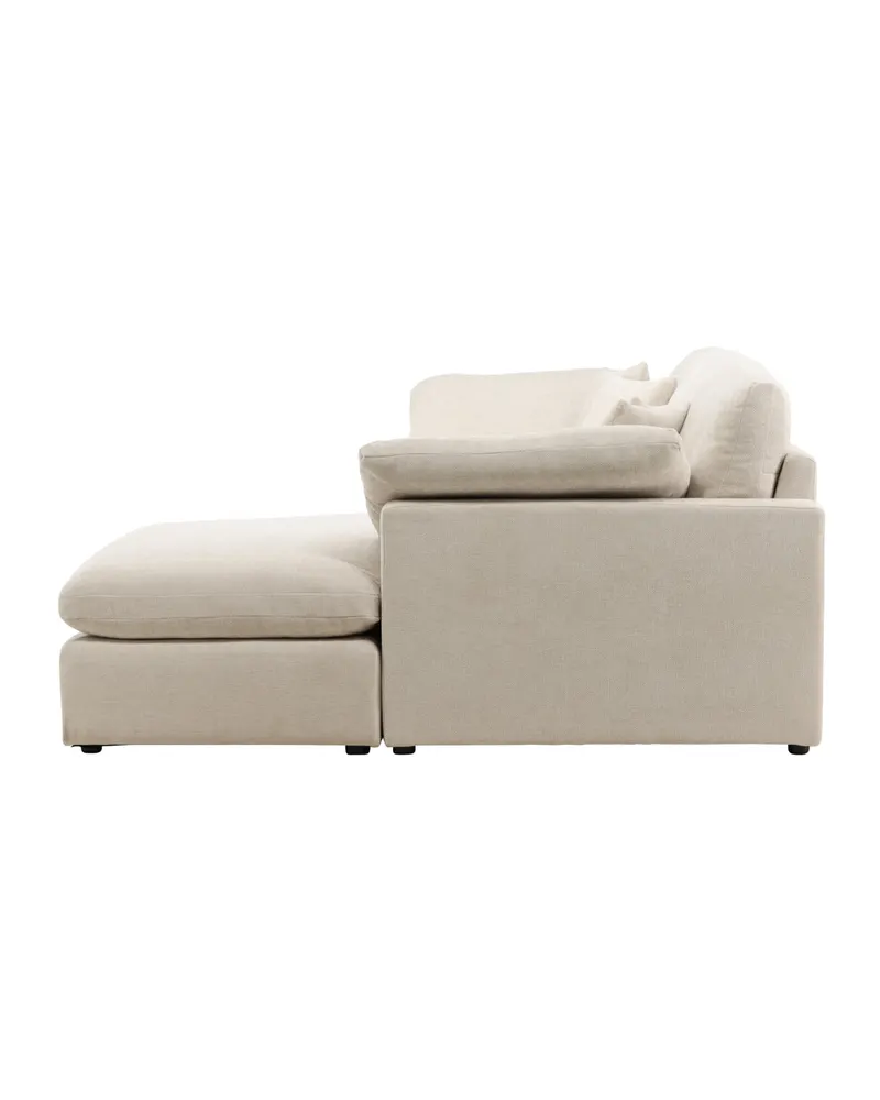Amalfi Ecksofa mit Recamiere in Beige, Ansicht 7