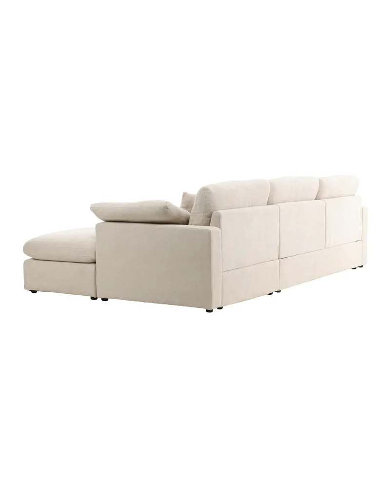 Amalfi Ecksofa mit Recamiere in Beige, Ansicht 8