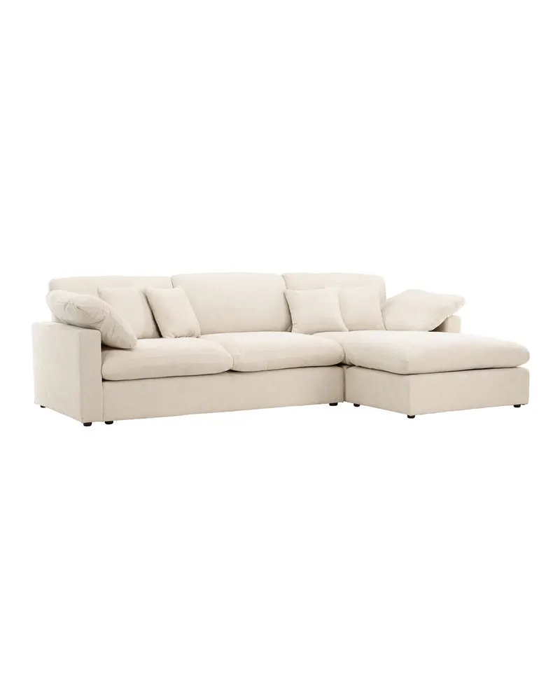 Amalfi Ecksofa mit Recamiere in Beige, Ansicht 12