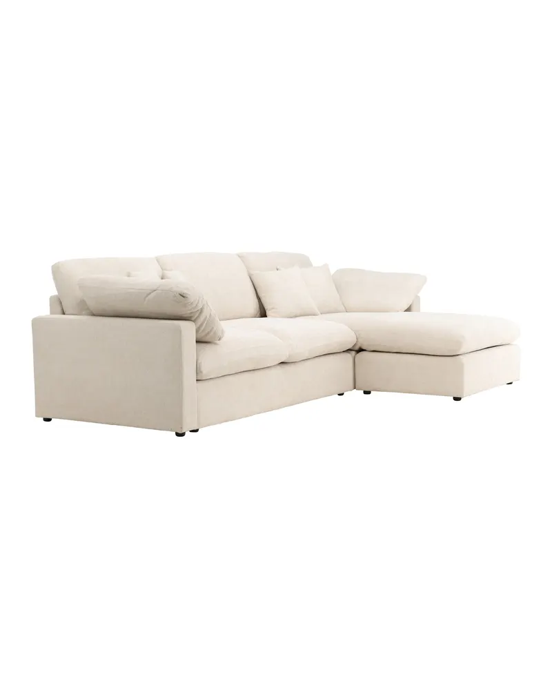 Amalfi Ecksofa mit Recamiere in Beige, Ansicht 2