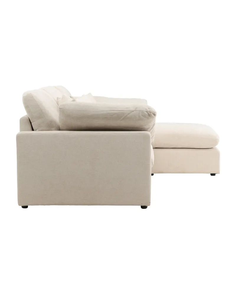 Amalfi Ecksofa mit Recamiere in Beige, Ansicht 3