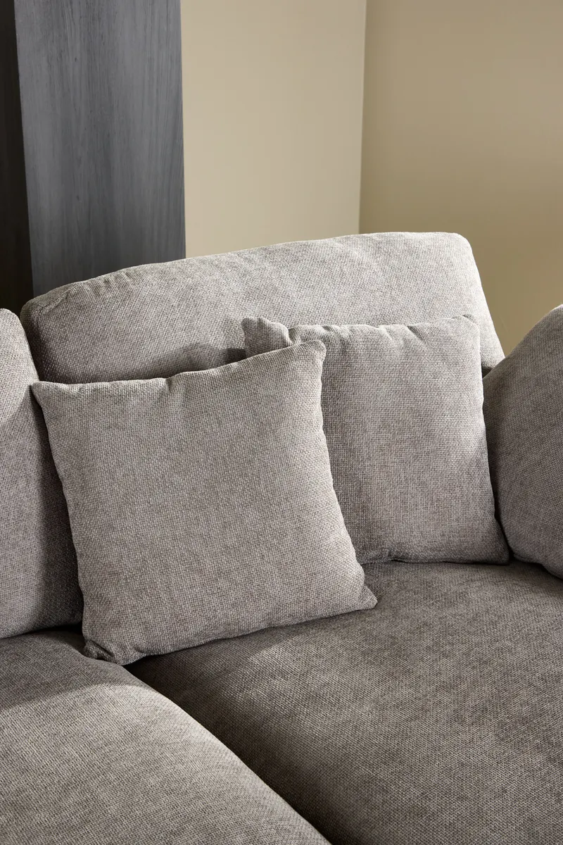Amalfi Ecksofa mit Recamiere in Dunkelgrau, im Wohnraum, Ansicht 6