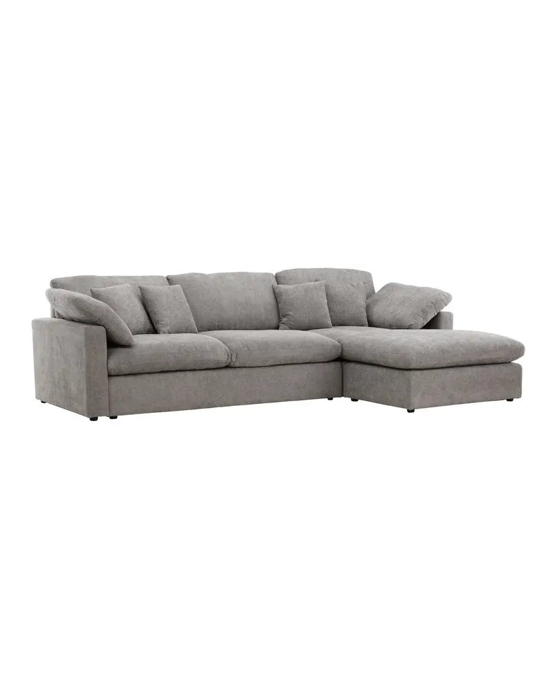 Amalfi Ecksofa mit Recamiere in Dunkelgrau, Ansicht 12