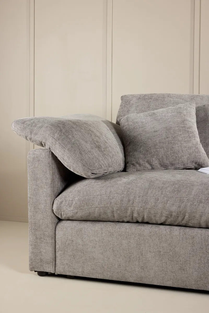 Amalfi Ecksofa mit Recamiere in Dunkelgrau, im Wohnraum, Ansicht 4
