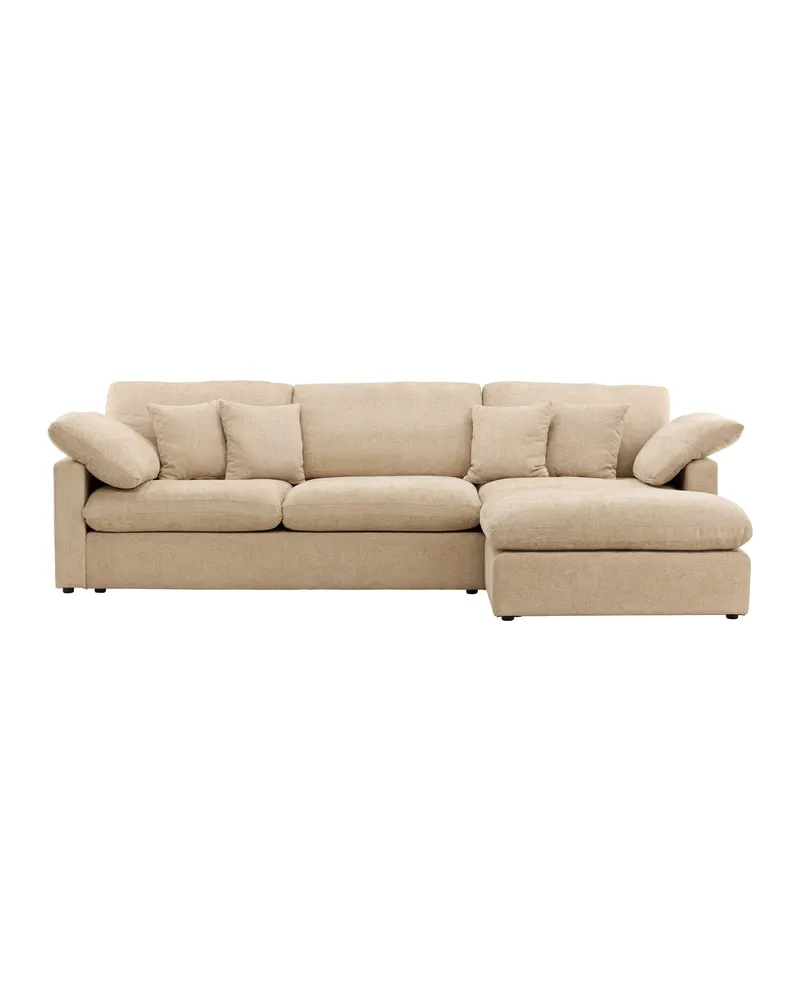 Amalfi Ecksofa mit abnehmbarem Bezug und 75 cm Sitztiefe, Sand