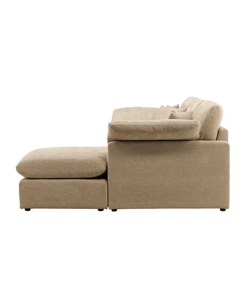 Amalfi Ecksofa mit Recamiere in Sand, Ansicht 4