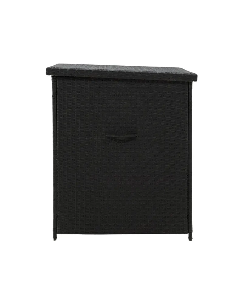 Amazon Gartenbox aus Geflecht mit Klappdeckel in Schwarz, Ansicht 10