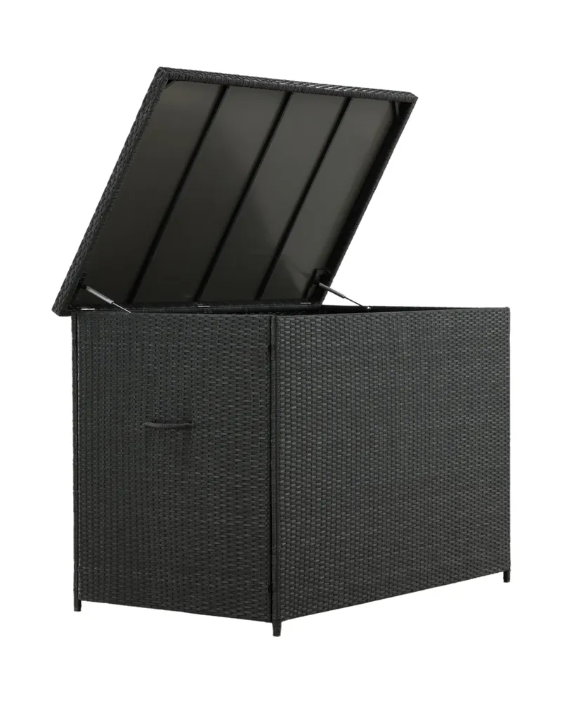 Amazon Gartenbox aus Geflecht mit Klappdeckel in Schwarz, Ansicht 14