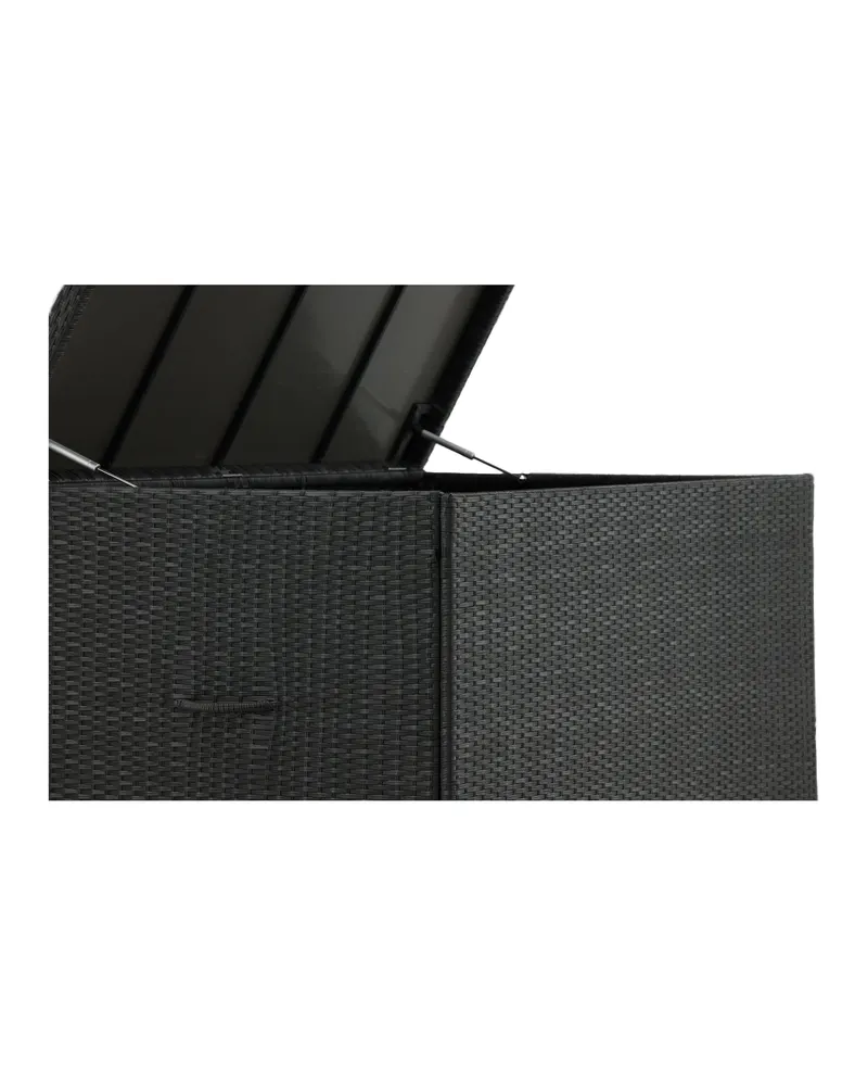 Amazon Gartenbox aus Geflecht mit Klappdeckel in Schwarz, Ansicht 15
