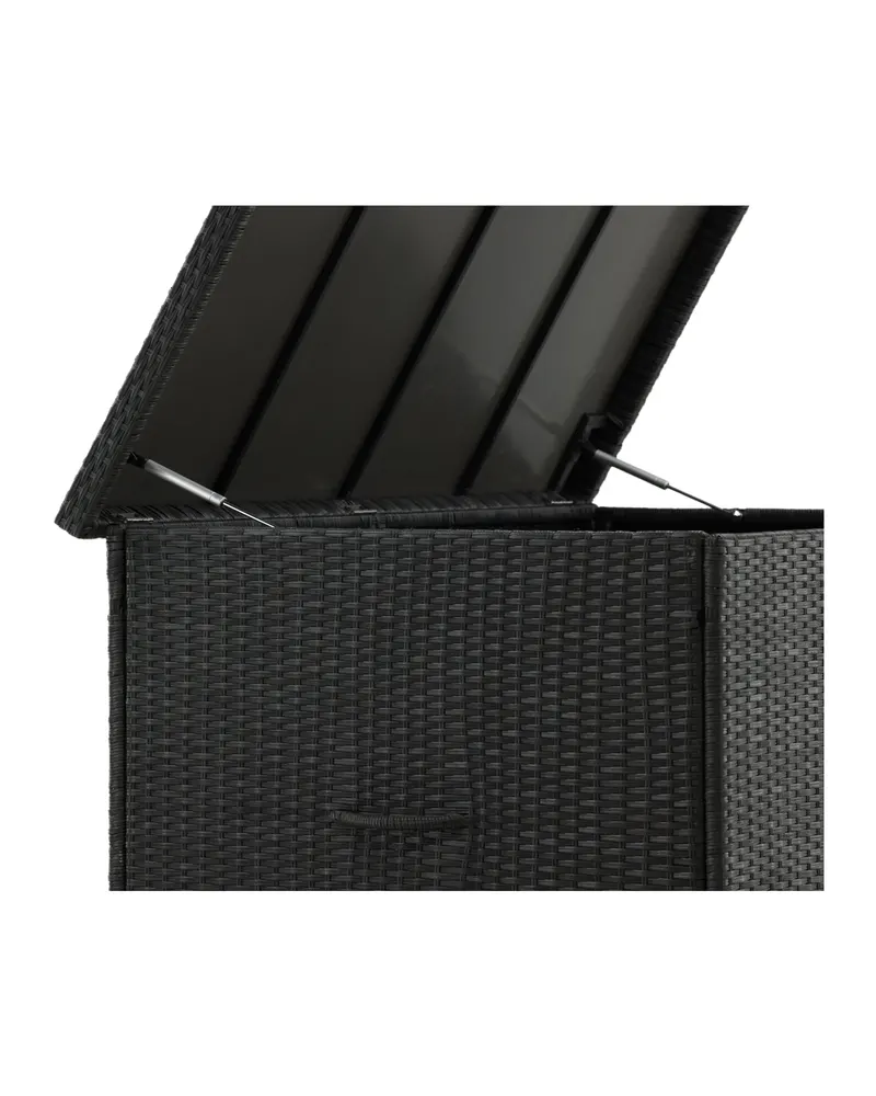 Amazon Gartenbox aus Geflecht mit Klappdeckel in Schwarz, Ansicht 16