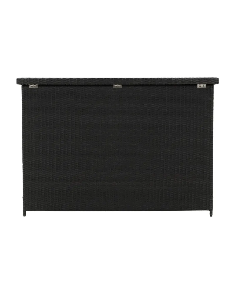 Amazon Gartenbox aus Geflecht mit Klappdeckel in Schwarz, Ansicht 7