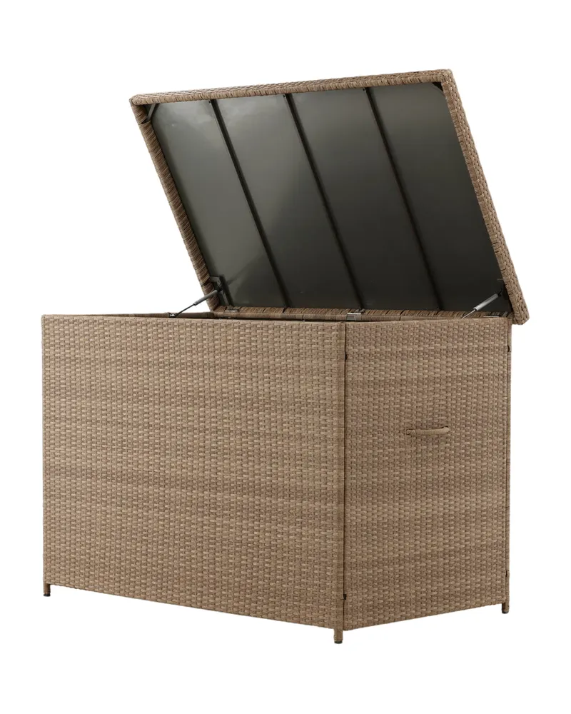 Amazon Gartenbox aus Geflecht mit Klappdeckel in Natur, Ansicht 14