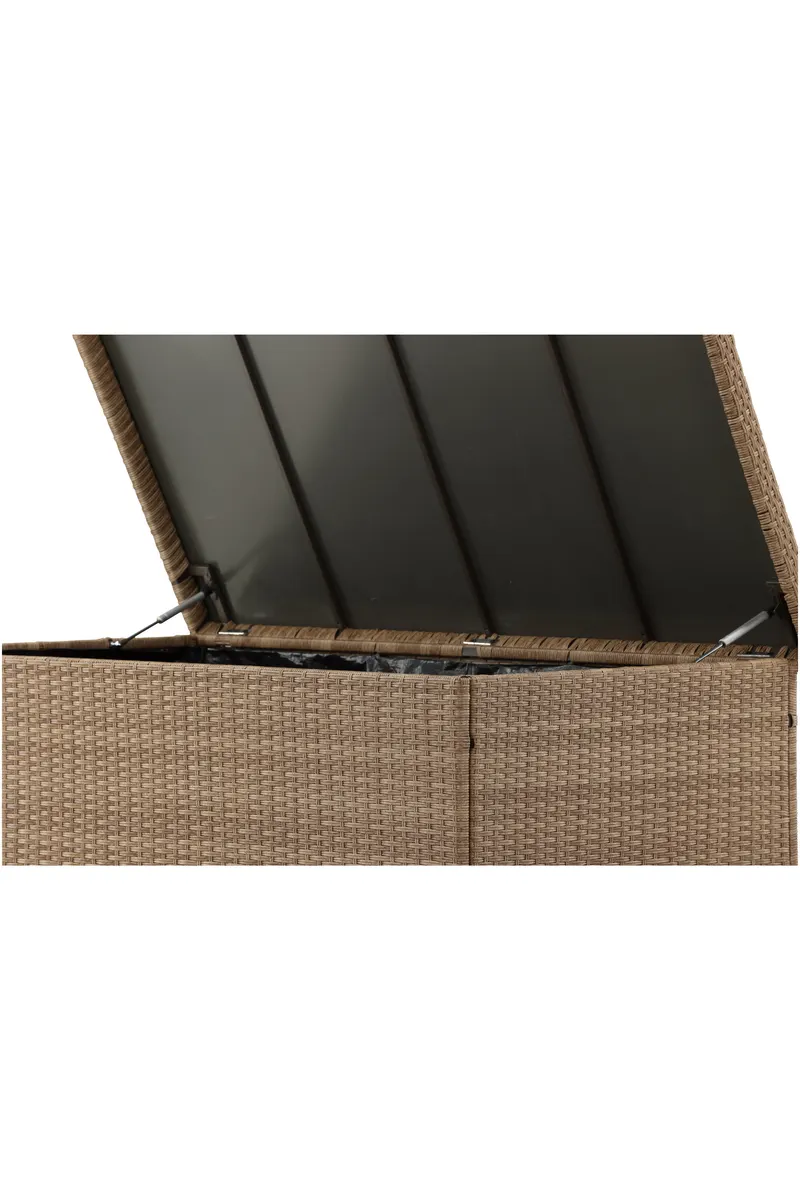 Amazon Gartenbox aus Geflecht mit Klappdeckel in Natur, Ansicht 15