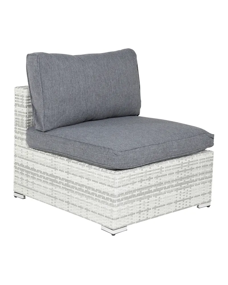 Amazon Loungemodul für modulare Gartenmöbel, weißes Geflecht, Grün, Weiß, Grau