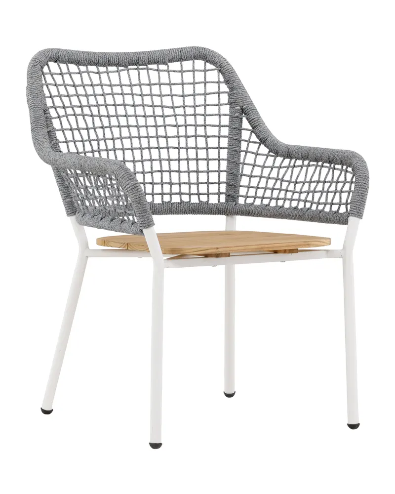 Amora Gartensessel mit Seillehne und Teak-Sitz, Ansicht 2