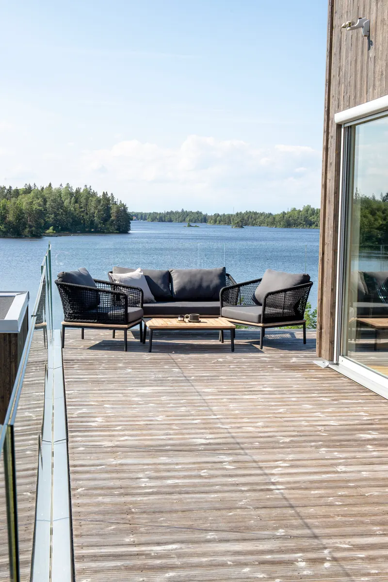 Andorra Gartenlounge mit Sofa, zwei Sesseln und Couchtisch, im Wohnraum, Ansicht 9