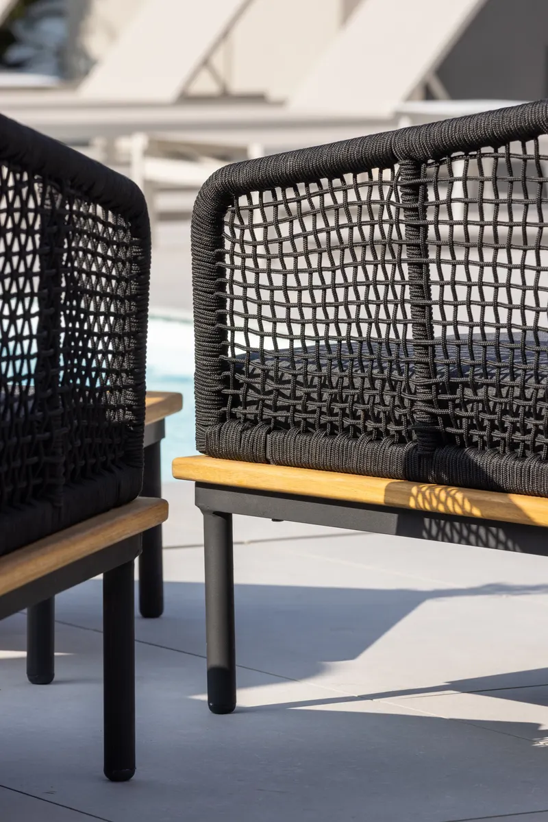 Andorra Gartenlounge mit Sofa, zwei Sesseln und Couchtisch, im Wohnraum, Ansicht 10