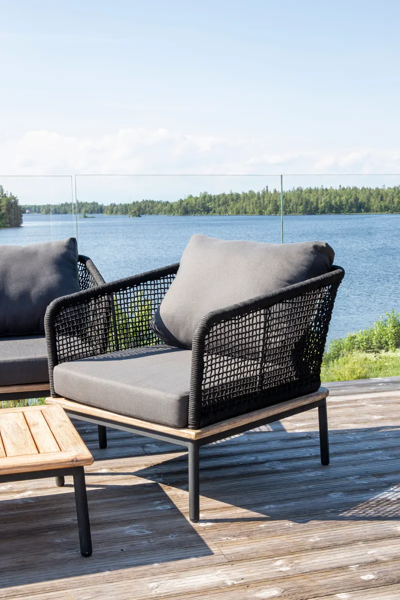Andorra Gartenlounge mit Sofa, zwei Sesseln und Couchtisch, im Wohnraum, Ansicht 12