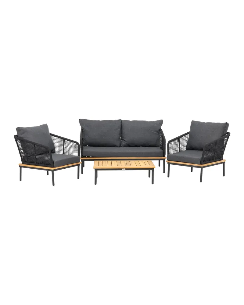 Andorra Gartenlounge mit Sofa, zwei Sesseln und Couchtisch, Ansicht 2
