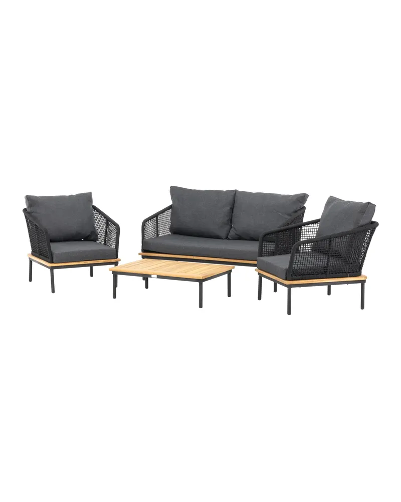 Andorra Gartenlounge mit Sofa, zwei Sesseln und Couchtisch, Ansicht 6