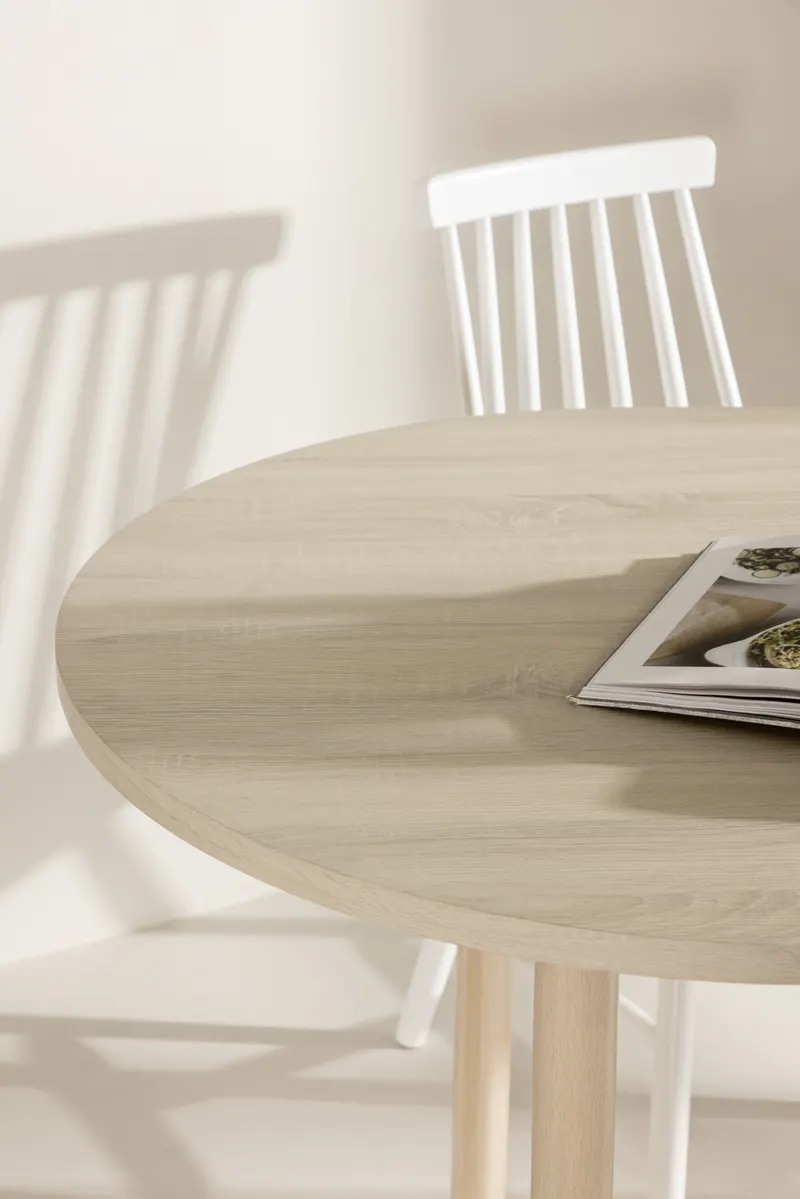Andy ovaler Esstisch 180 × 90 cm in Whitewash, im Wohnraum, Ansicht 4