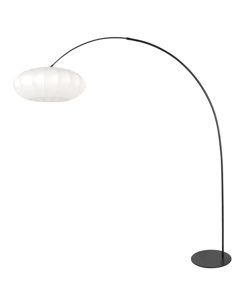 Anne-Curve Bogenlampe mit weißem Schirm in Schwarz, Ansicht 3