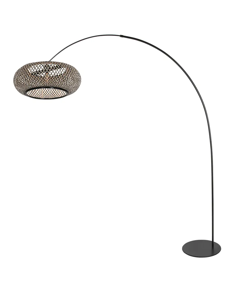 Anne-Curve Bogenlampe in Naturfarben und Schwarz in Naturfarben, Ansicht 3
