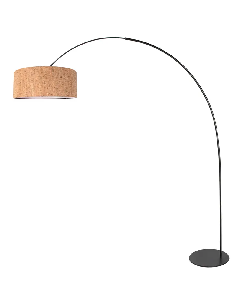 Anne-Curve Bogenlampe mit Korkschirm in Schwarz, Ansicht 3