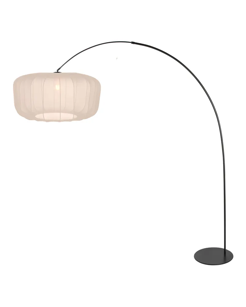 Anne-Curve Bogenlampe mit Textilschirm in Schwarz, Ansicht 3