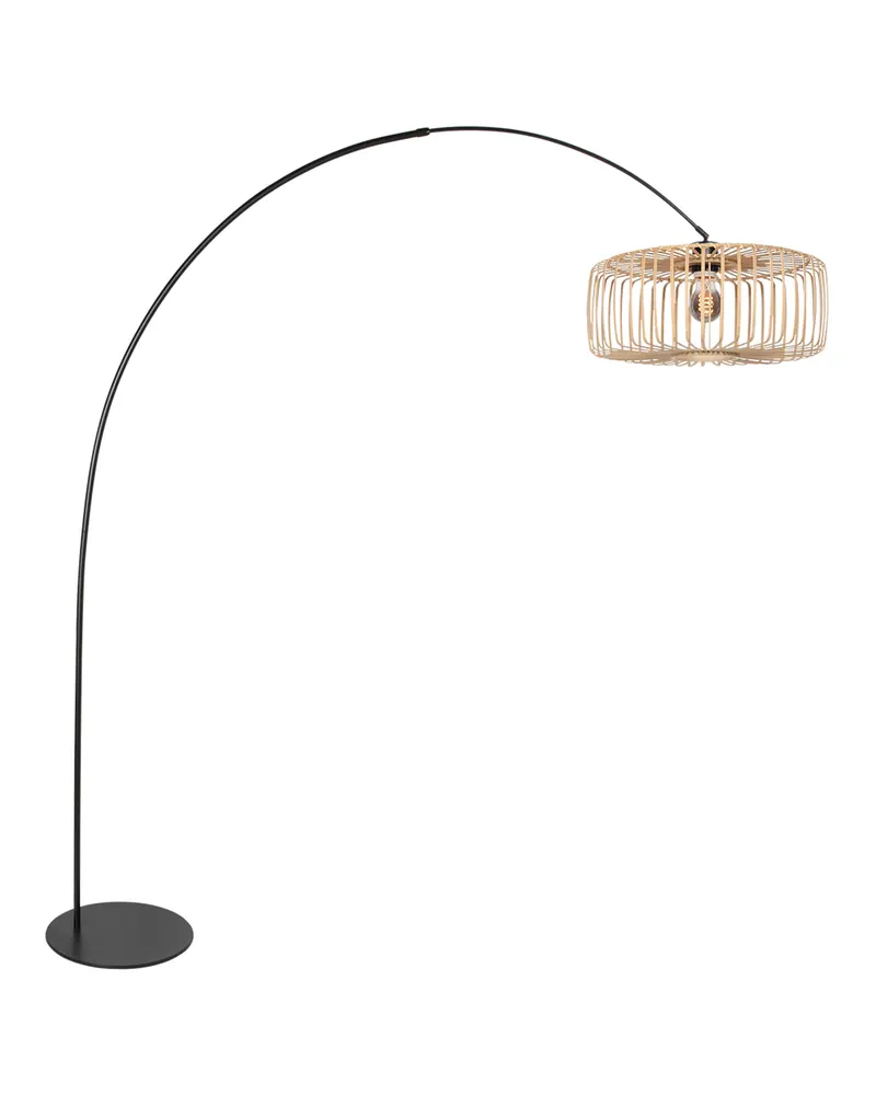 Anne-Curve Stehlampe mit naturfarbenem Schirm