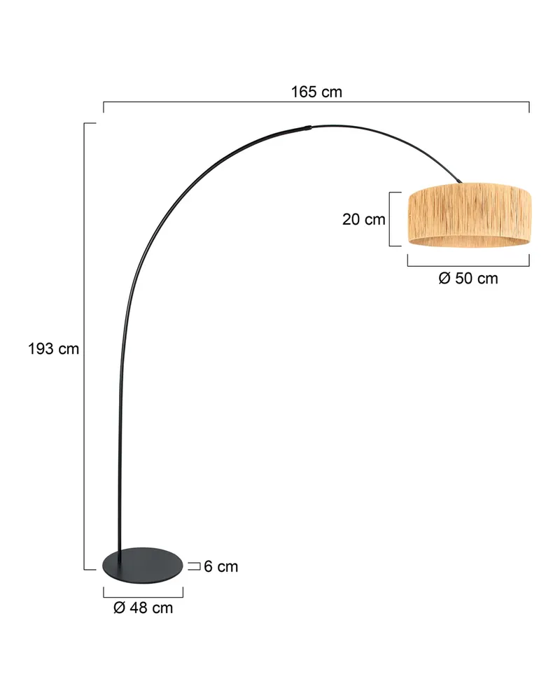 Anne-Curve Stehlampe in Schwarz, Ansicht 2