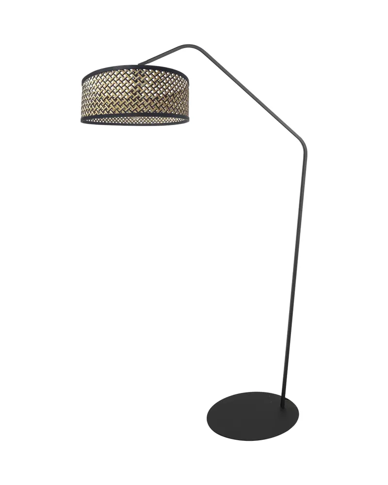 Anne-ZigZag Stehlampe mit Bambuselementen in Schwarz, Ansicht 3