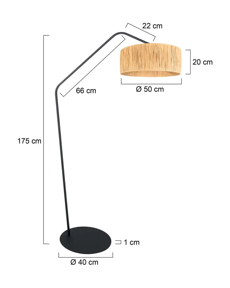 Anne-ZigZag Stehlampe in Schwarz in Schwarz, Ansicht 2