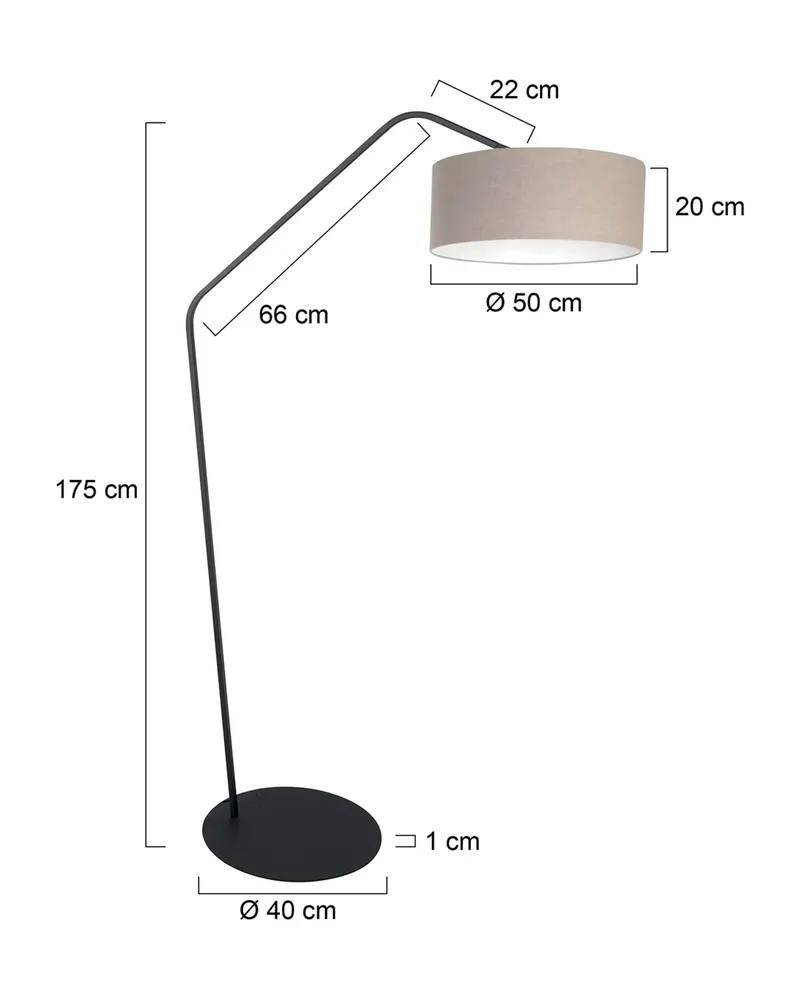 Anne-ZigZag Stehlampe mit E27-Fassung in Grau und Schwarz in Grau, Ansicht 2