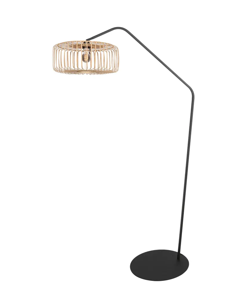 Anne-ZigZag Stehlampe mit Bambusschirm in Schwarz, Ansicht 4