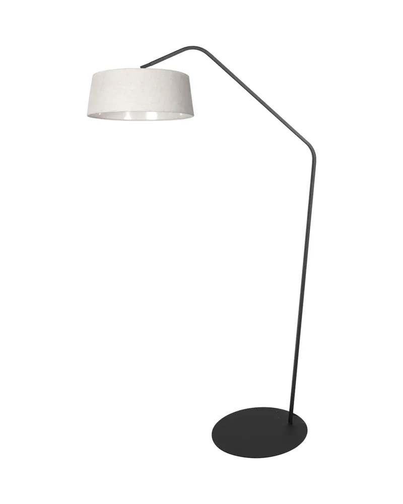 Anne-ZigZag Stehlampe mit Leinen-Schirm in Grau, Schwarz, Ansicht 4