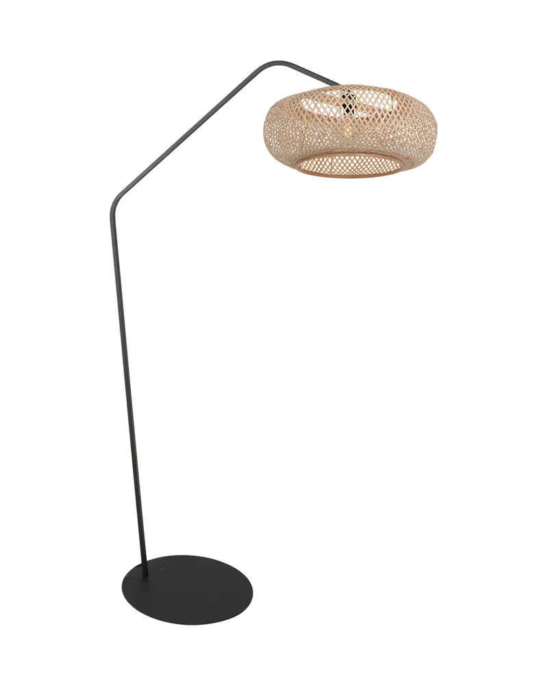 Anne-ZigZag Stehlampe mit Bambus-Lampenschirm