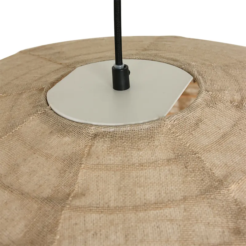 Bangalore Pendelleuchte aus Metall und Textil in Beige, Schwarz, Ansicht 9