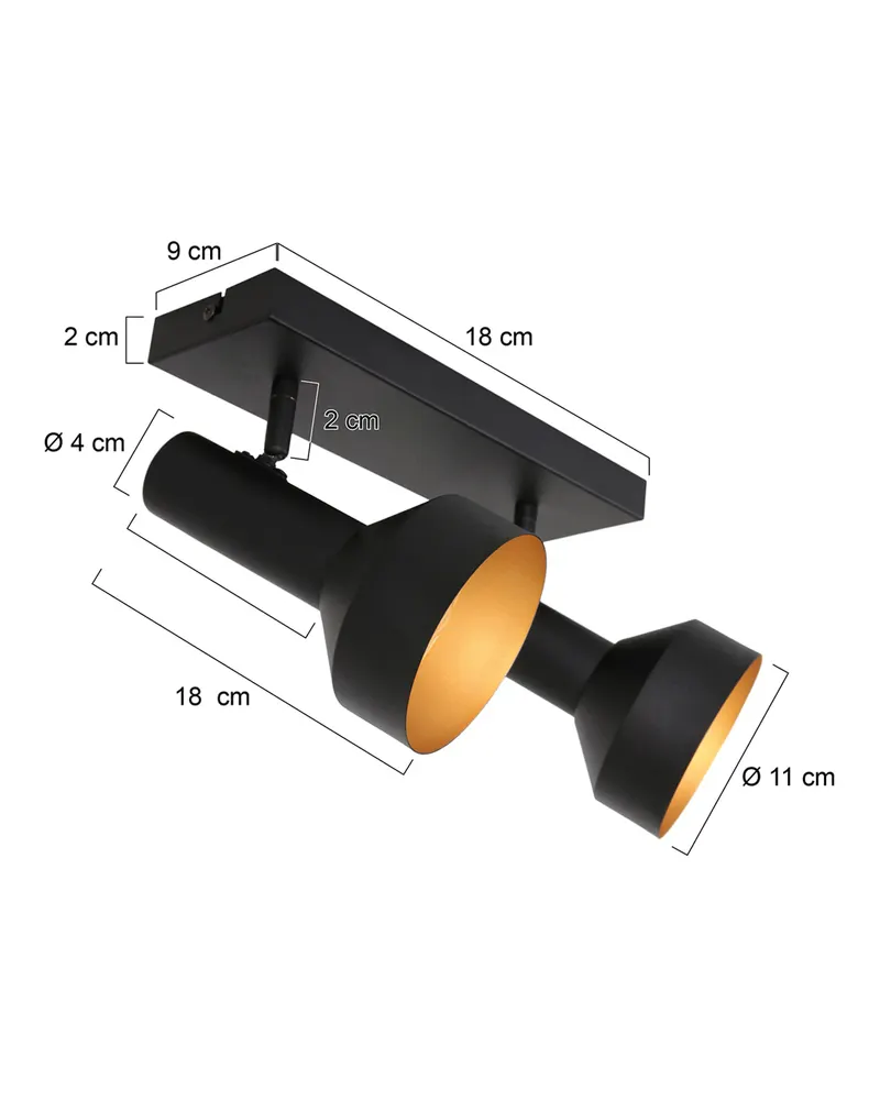 Anne Light Bundle Deckenstrahler mit zwei E27-Fassungen in Gold, Schwarz, Ansicht 15