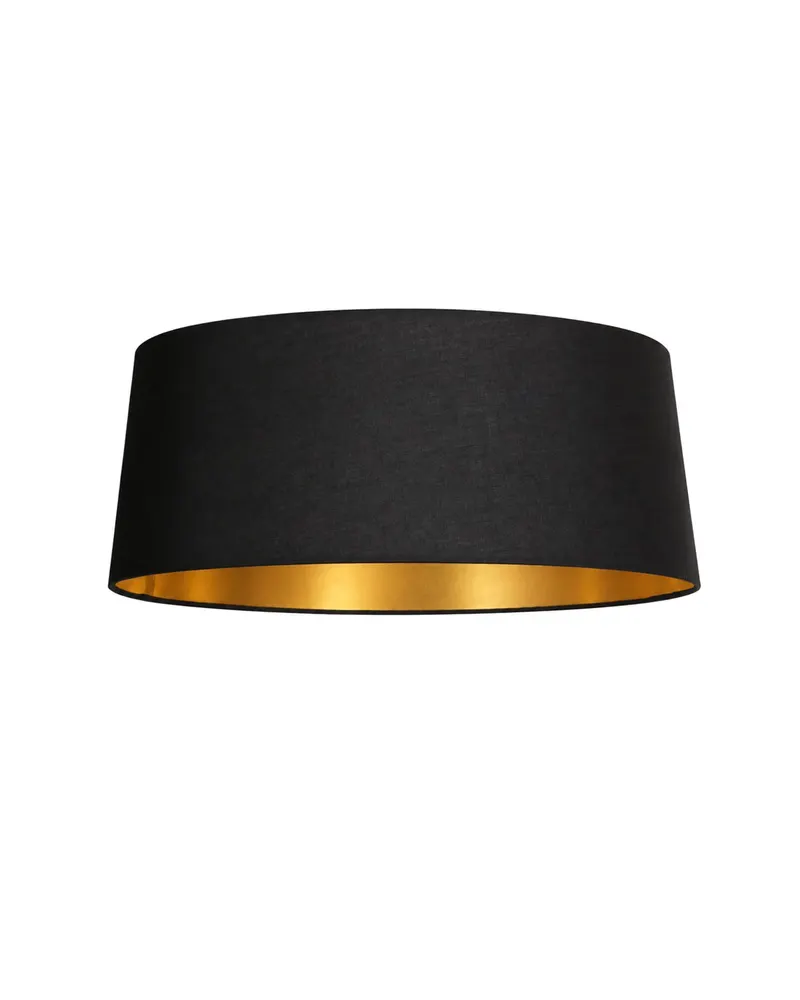 Lampenschirm K2010SS aus Textil, Schwarz und Gold, Gold, Schwarz