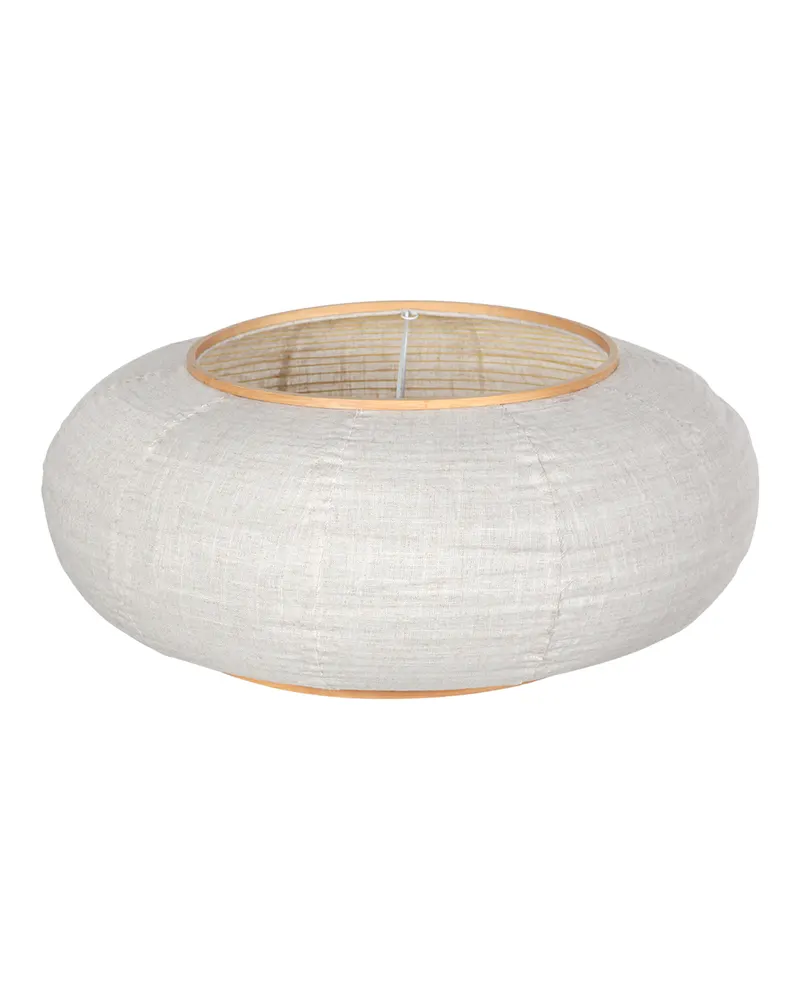 Lampenschirm K2026QS aus Leinen und Holz, weiß, Ø 60 cm in Weiß, Ansicht 3